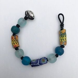 Shades of blue recycled glass